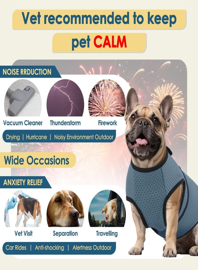 ROZKITCH Dog Anxiety Shirt Calming Jacket, Mesh Dog Anxiety Vest for Thunderstorm Fireworks Travel Vet Visit Separation Anxiety Relief Outdoor Indoor Elastic Breathable Calming Shirt Wrap Blue 3XL - Image 4