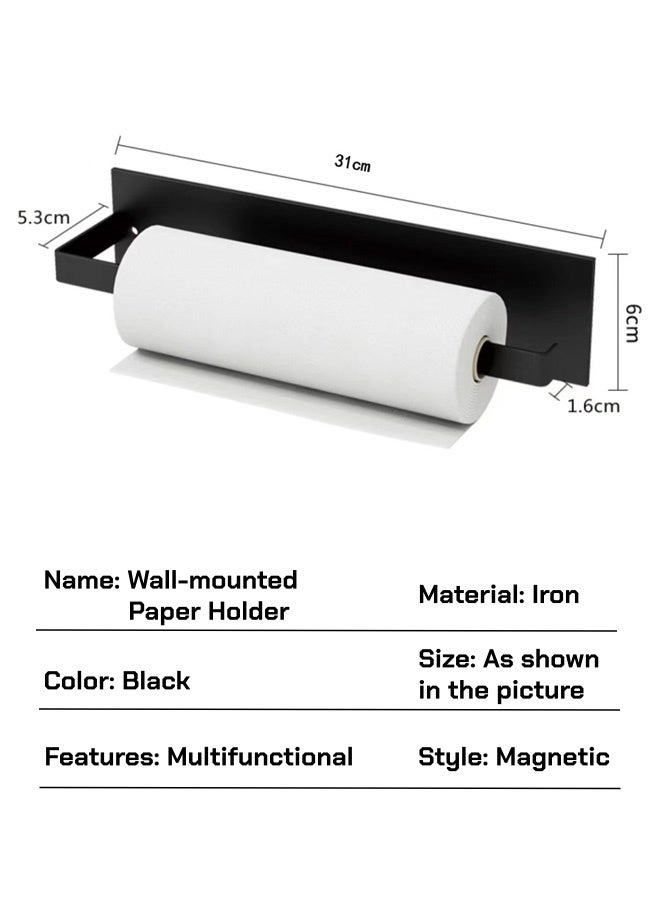 حامل مناديل حمام مغناطيسي، منظم مناشف، حامل لفافة ورق تواليت، رف مناشف جداري، علاقة خطاف مناديل، رف تعليق للحمام والمطبخ والمكتب والمنزل - Image 2