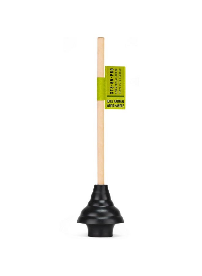 SteadMax XTS-65-PRO Heavy Duty Toilet Plunger, Commercial Grade, Powerful Double Thrust Force Rubber Cup with Wood Handle, for Clogged Bathroom, Shower, and Kitchen (22" x 5.75") - Image 1