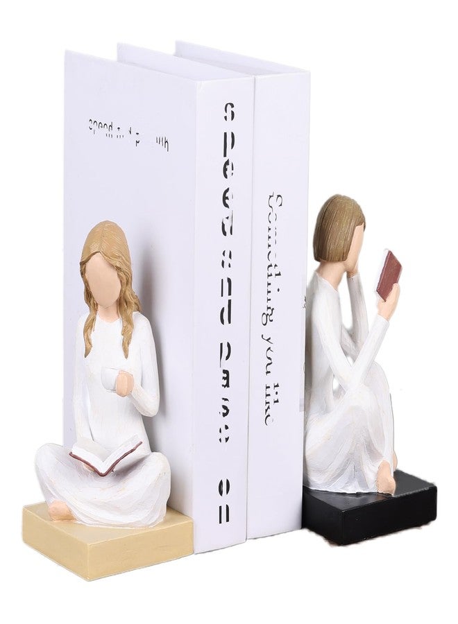 SHENGTIAN هدايا لمحبي القراءة والكتب، للنساء، والخريجات، والطالبات، والمعلمات، ومقدمي الرعاية. تماثيل قراءة مصنوعة يدويًا من الراتنج، تُستخدم كحوامل كتب لتزيين المكتبة المنزلية، ومكتبة المكتب، ورفوف الكتب. - Image 1