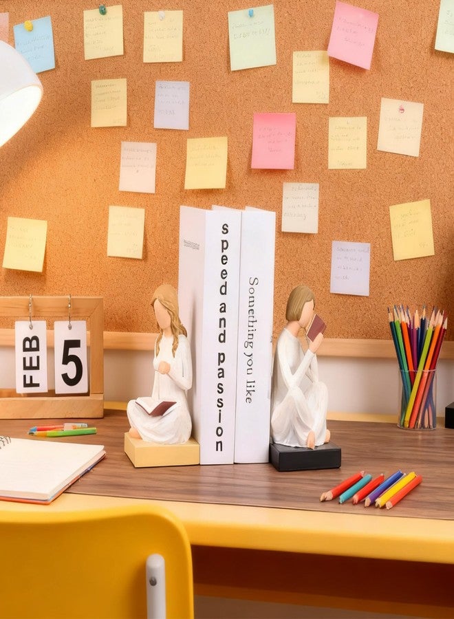 SHENGTIAN هدايا لمحبي القراءة والكتب، للنساء، والخريجات، والطالبات، والمعلمات، ومقدمي الرعاية. تماثيل قراءة مصنوعة يدويًا من الراتنج، تُستخدم كحوامل كتب لتزيين المكتبة المنزلية، ومكتبة المكتب، ورفوف الكتب. - Image 4