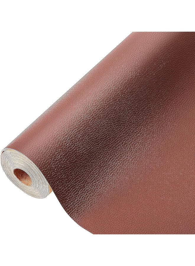 PROMASS 11.8 * 53.9 Inch Strong Self Adhesive Leather Repair Patch, Cuttable Self Adhesive Tape Leather Patch Sofa Repair, Waterproof Leather Repair Kit for Furniture Car Seat Chairs Bags (Lighr Brown)  - Image 1