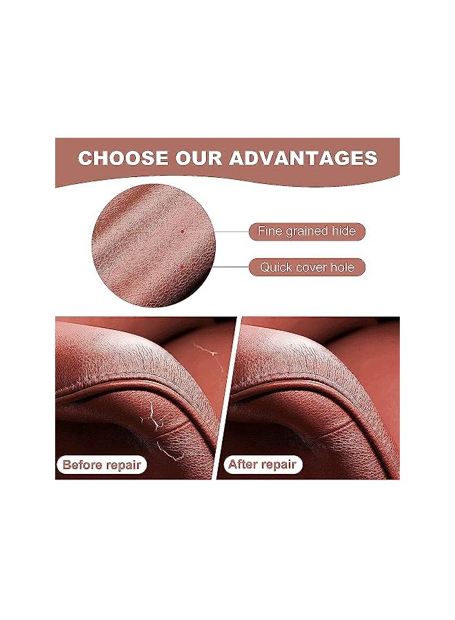 PROMASS 11.8 * 53.9 Inch Strong Self Adhesive Leather Repair Patch, Cuttable Self Adhesive Tape Leather Patch Sofa Repair, Waterproof Leather Repair Kit for Furniture Car Seat Chairs Bags (Lighr Brown)  - Image 2