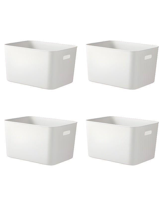 AL RAID 4 Pack - White Box Pantry Cupboard Storage Organizer Basket Bin (Large) - Image 1