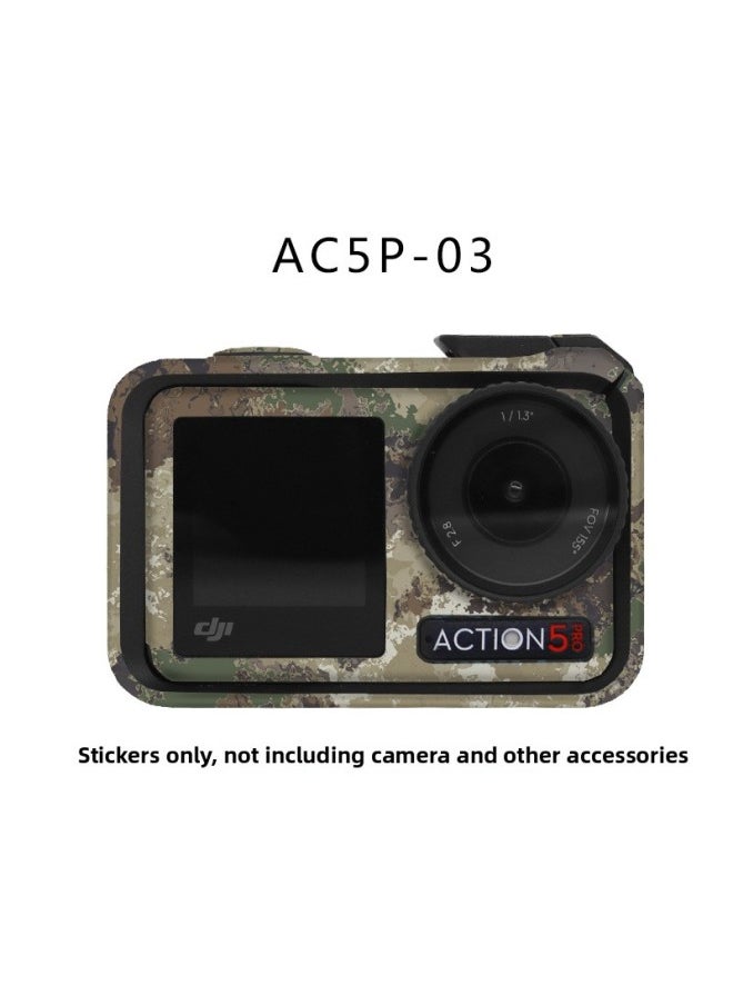 Suitable For DJI For DJI Action 5 Pro Sports Camera Sticker Full Bag Photo Frame Color Change Protective Film-Color:Ac5-01 Model