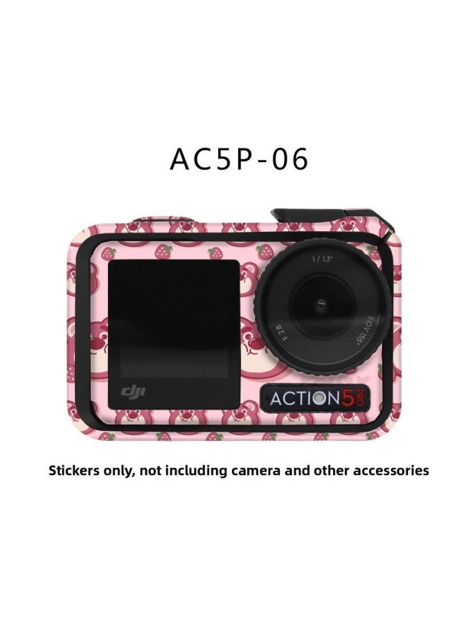 Suitable For DJI For DJI Action 5 Pro Sports Camera Sticker Full Bag Photo Frame Color Change Protective Film-Color:Ac5-01 Model