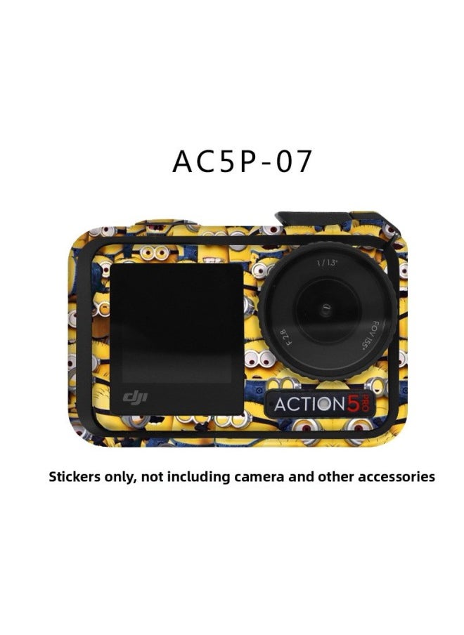 Suitable For DJI For DJI Action 5 Pro Sports Camera Sticker Full Bag Photo Frame Color Change Protective Film-Color:Ac5-01 Model