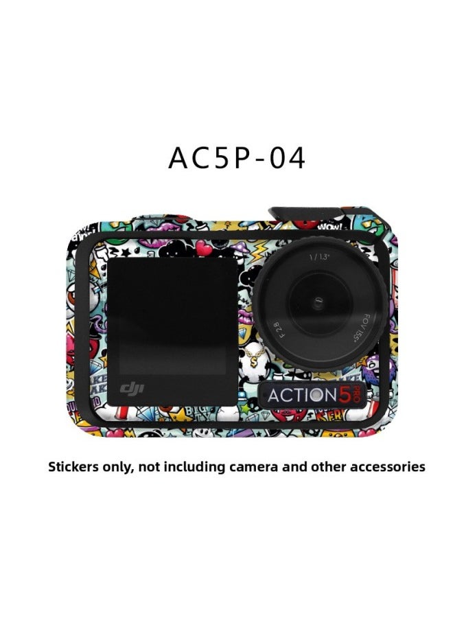 Suitable For DJI For DJI Action 5 Pro Sports Camera Sticker Full Bag Photo Frame Color Change Protective Film-Color:Ac5-01 Model