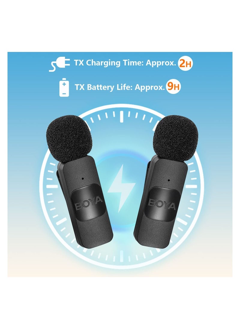 BOYA - ميكروفون BY-V2 لاسلكي من نوع Lavalier لهاتف iPhone iPad، ميكروفون خارجي صغير متعدد الاتجاهات مزود بمشبك لميكروفون iPhone لتسجيل الفيديو والبودكاست والبث المباشر على YouTube - Image 1