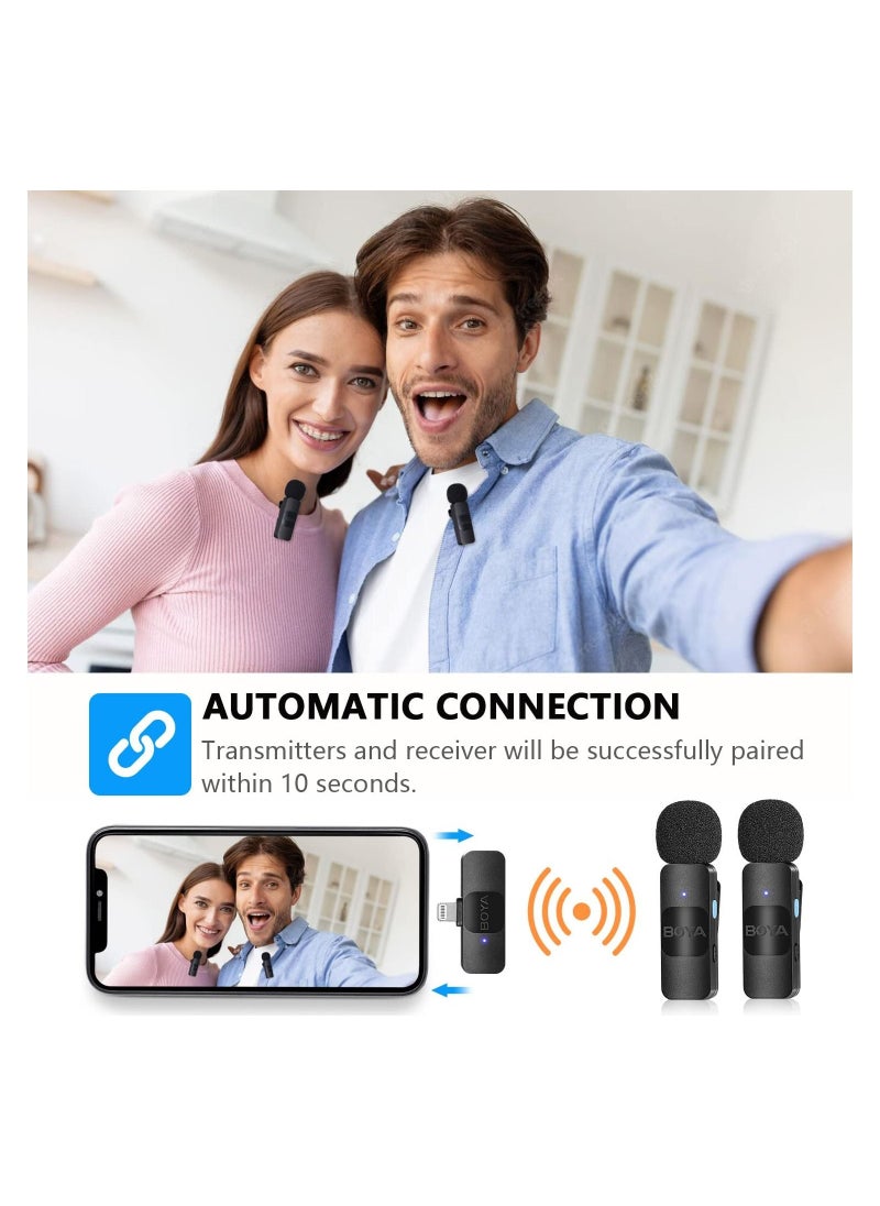 BOYA - ميكروفون BY-V2 لاسلكي من نوع Lavalier لهاتف iPhone iPad، ميكروفون خارجي صغير متعدد الاتجاهات مزود بمشبك لميكروفون iPhone لتسجيل الفيديو والبودكاست والبث المباشر على YouTube - Image 1