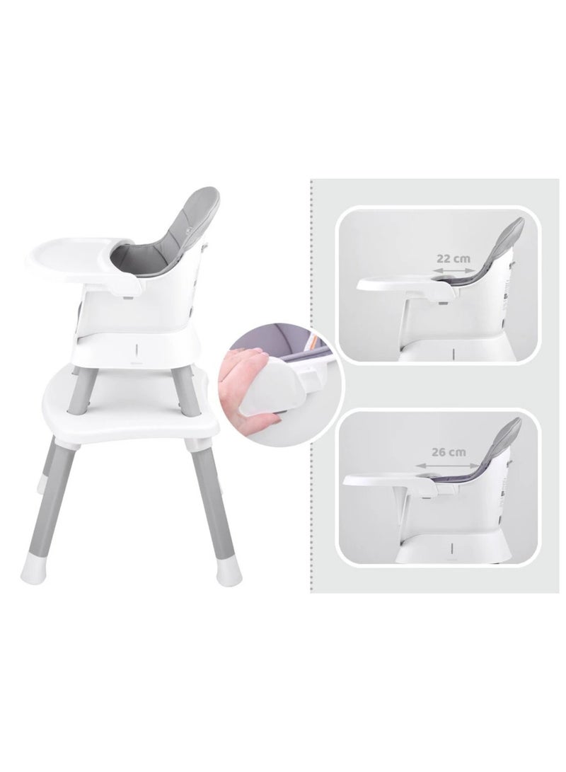 ماس كرسي مرتفع للاطفال 6 في 1 قابل للفصل مع طاولة ولوح رسم وحزام امان من 5 نقاط وصينية قابلة للازالة بـ3 اوضاع ويمكن استخدامه كرسي مرتفع للاطفال الصغار مع وسادة من البولي يوريثين - Image 4