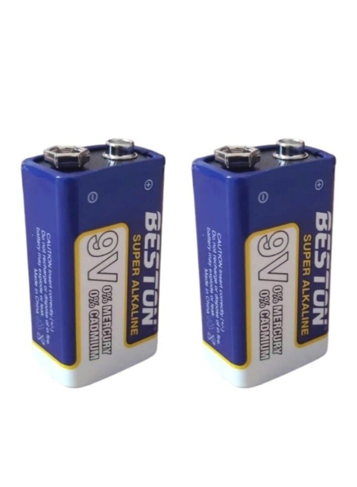 بيستون مجموعة بطاريات قلوية فائقة 9 فولت من Beston مكونة من قطعتين