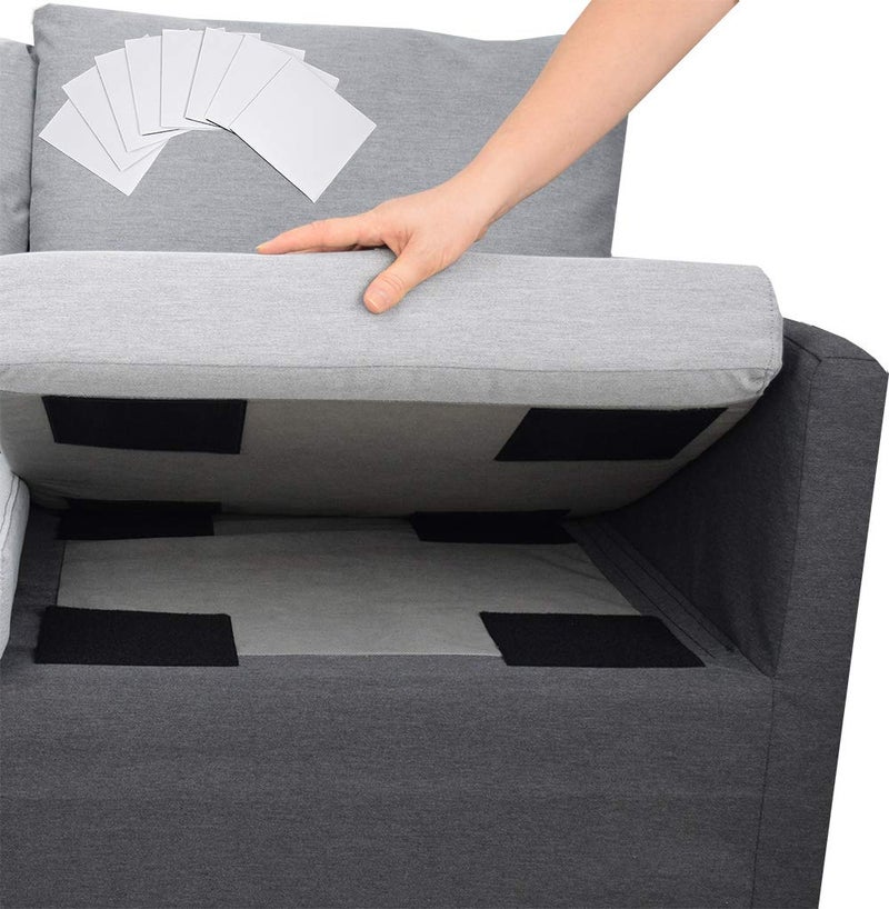 Aobrill Aobrill Non Slip Couch Cushion Pad 6x6 Inch Hook Loop with Strong Adhesive to Keep Couch Cushion from Sliding 8PCS Black 