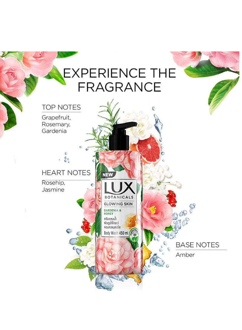 Lux Botanicals Glowing Skin Body Wash (450mL) | Gardenia & Honey Extracts | Shower Gel for Women | 100% Natural Extract | Paraben Free - Image 4