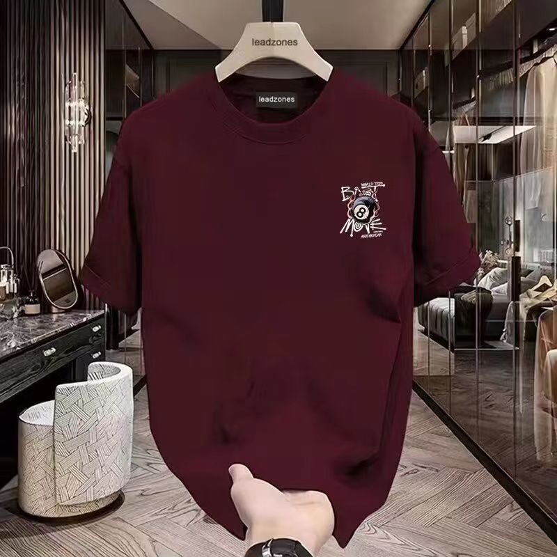 American Style Fashion Brand Short-sleeved T-shirt Men's Summer Thin Pure Cotton plus size Top Loose Casual All-match Printed T-shirt - Image 4