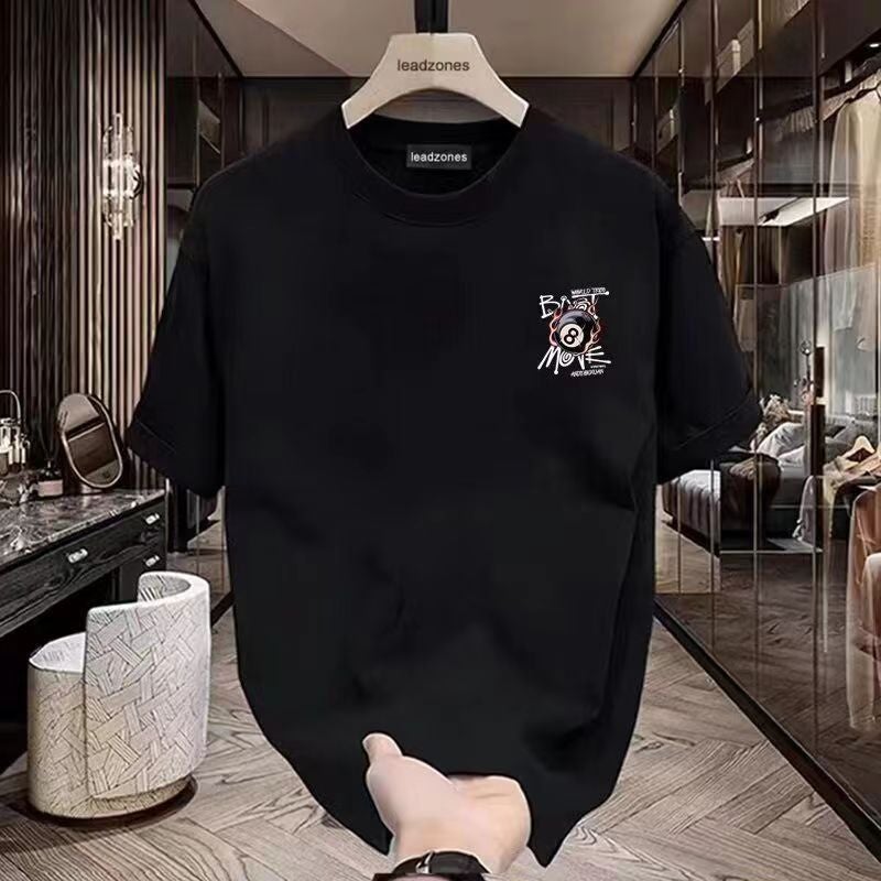 American Style Fashion Brand Short-sleeved T-shirt Men's Summer Thin Pure Cotton plus size Top Loose Casual All-match Printed T-shirt - Image 2
