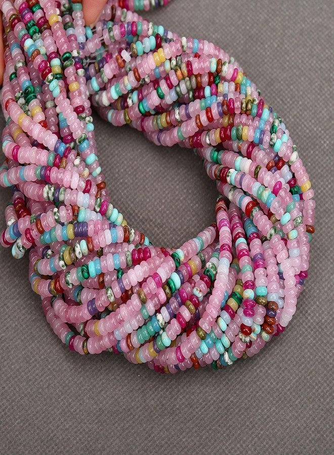 BONNY BOXX 1 Strand (150PCs) Natural 2 * 4mm Colorful Rondelle Beads, Natural Abacus Disk Stone Beads Loose Spacer Gemstone for DIY Bracelet Necklace Jewelry Making - Image 3