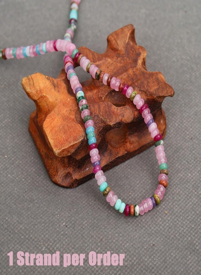 BONNY BOXX 1 Strand (150PCs) Natural 2 * 4mm Colorful Rondelle Beads, Natural Abacus Disk Stone Beads Loose Spacer Gemstone for DIY Bracelet Necklace Jewelry Making - Image 2