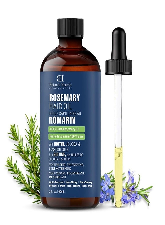 Botanic Hearth 100% Pure Rosemary Oil For Hair Growth (2 fl oz) Infused With Biotin, Jojoba & castor Oil | Hair strengthening Treatment | Nourishing & Volumizing | Non GMO Verified - Image 1