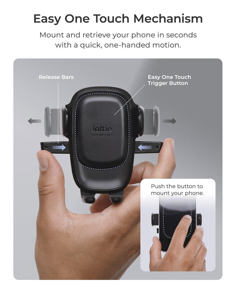 iOttie Easy One Touch Advanced Air Vent Car Phone Mount - Universal Cell Phone Holder for iPhone, Google, Samsung, Moto, LG, and All Other Smartphones - Image 2