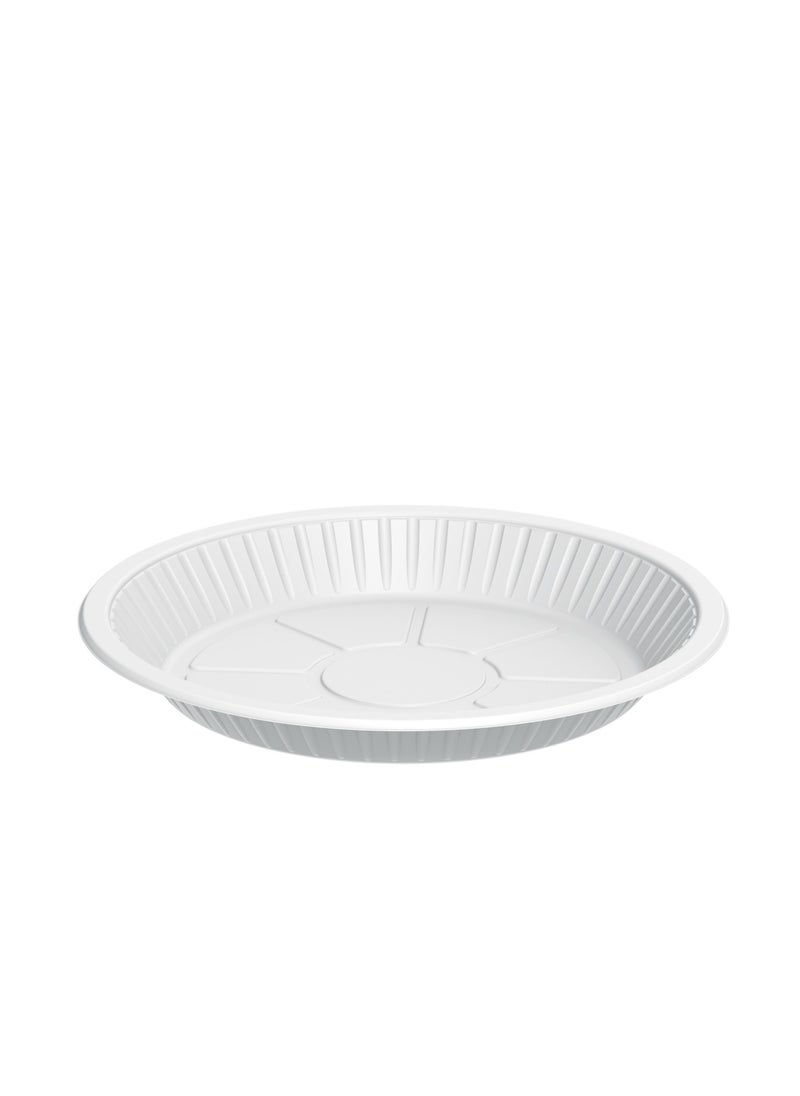 Cosmoplast 25-Piece Round Plastic Plate White 22cm 