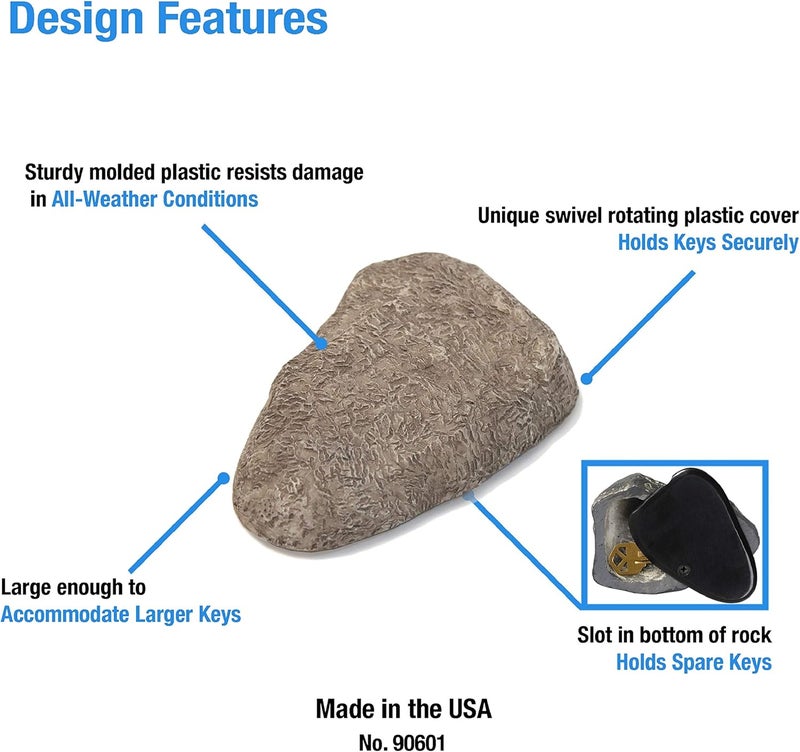 Lucky Line Assorted Rock Key Hider - Realistic Faux Rock Design for Key Storage - Image 2