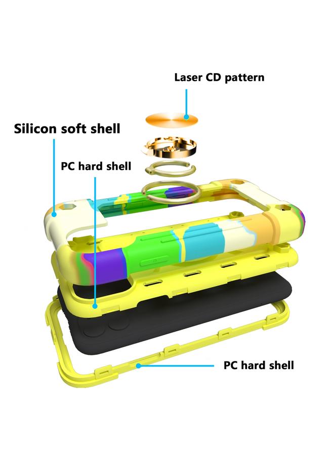زبون جراب لهاتف iPhone 11 مصنوع من السيليكون المقاوم للصدمات + جراب واقٍ من الكمبيوتر مع حامل مزدوج الحلقة - Image 3
