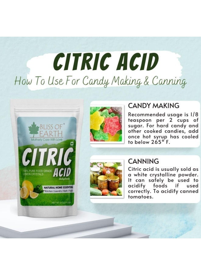Bliss of Earth Citric Acid Powder 113g | Pure Fine Crystals Sour Salt for Cooking, Baking, Drinks & Candy | Powerful Limescale Remover, Descaler for Kettle, Cleaning, & DIY Bath Bombs - Image 4