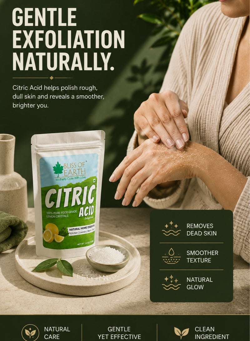 Bliss of Earth Citric Acid Powder 113g | Pure Fine Crystals Sour Salt for Cooking, Baking, Drinks & Candy | Powerful Limescale Remover, Descaler for Kettle, Cleaning, & DIY Bath Bombs - Image 5