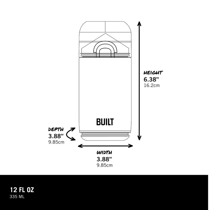 BUILT 12 Ounces Tidbit On The Go Snack Container with Lid and Pourer  Food and Snack Storage with Measure Marks  Concrete Grey - Image 2