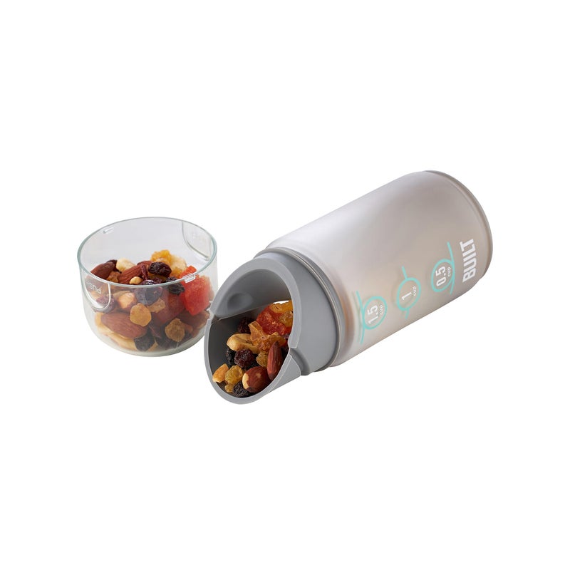 BUILT 12 Ounces Tidbit On The Go Snack Container with Lid and Pourer  Food and Snack Storage with Measure Marks  Concrete Grey - Image 5