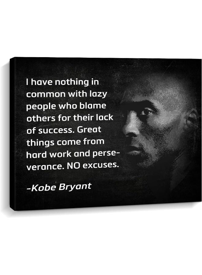 Creoate Motivational Wall Art, Kobe Bryant Poster Canvas Print Wall Art Black Inspirational Mamba Mentality Wall Art for Office, Teens Room, Gym Wall Decor - Image 1