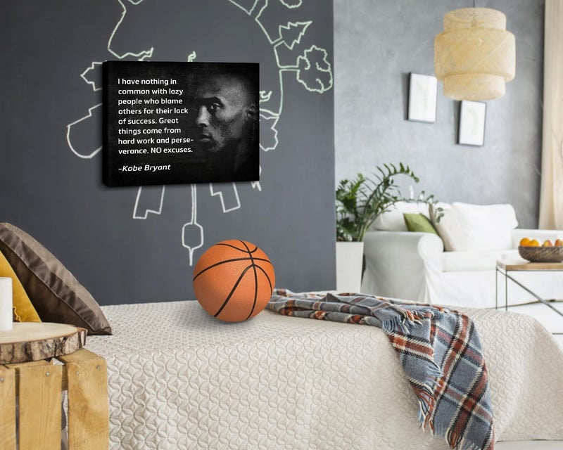 Creoate Motivational Wall Art, Kobe Bryant Poster Canvas Print Wall Art Black Inspirational Mamba Mentality Wall Art for Office, Teens Room, Gym Wall Decor - Image 4