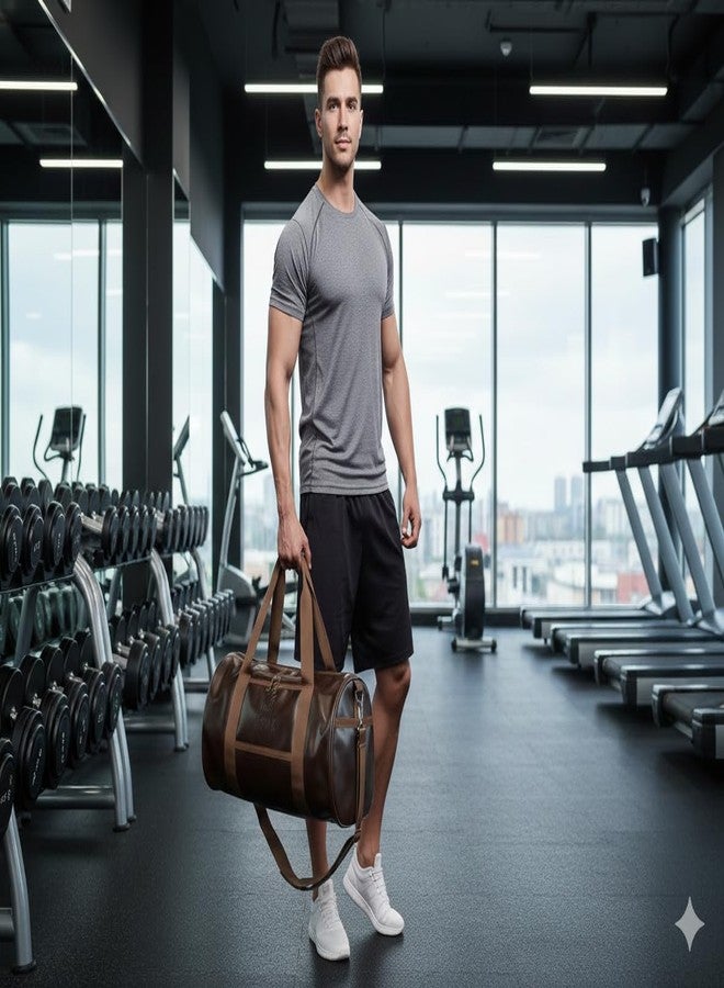 Neprock New Gym Bag Combo for Men Combo Set for Men and Women Workout - Boost Your Workout with My Gym Bag, Wrist Band & Gym Shaker Bottle || Shaker Bottle 500 ml || My GymBag for Fitness (Brown) - Image 2