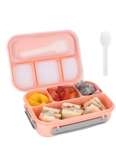 ROEIEIS Bento Lunch Box for Kids & Adults, Lunch box Containers with Tablewares for Boys & Girls, Leakproof, Microwave, Dishwasher, Freezer Safe, Bpa-Free, Pink  - Image 1