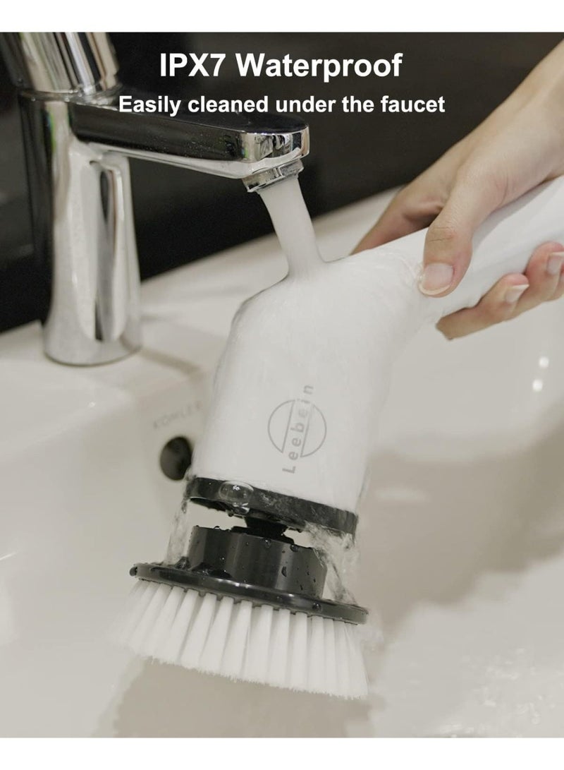 9-in-1 Electric Spin Scrubber Cordless Cleaning Brush - Telescopic Handle (54-inch), 2-Speed, USB-C Fast Charge, IPX7 Waterproof Kit - Image 4