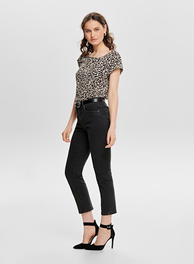 ONLY Womens Vic Shortsleeve AOP Top Woven - Image 1