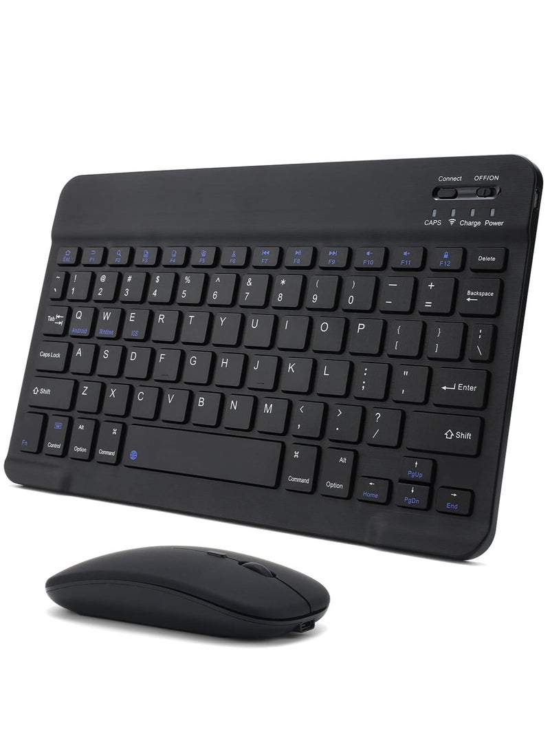 ELTRAZONE - Rechargeable Bluetooth Keyboard and Mouse Combo Ultra-Slim Portable Compact Wireless Mouse Keyboard Set for Android Windows Tablet Cell Phone iPhone iPad Pro Air Mini, iPad OS/iOS 13 - Image 1