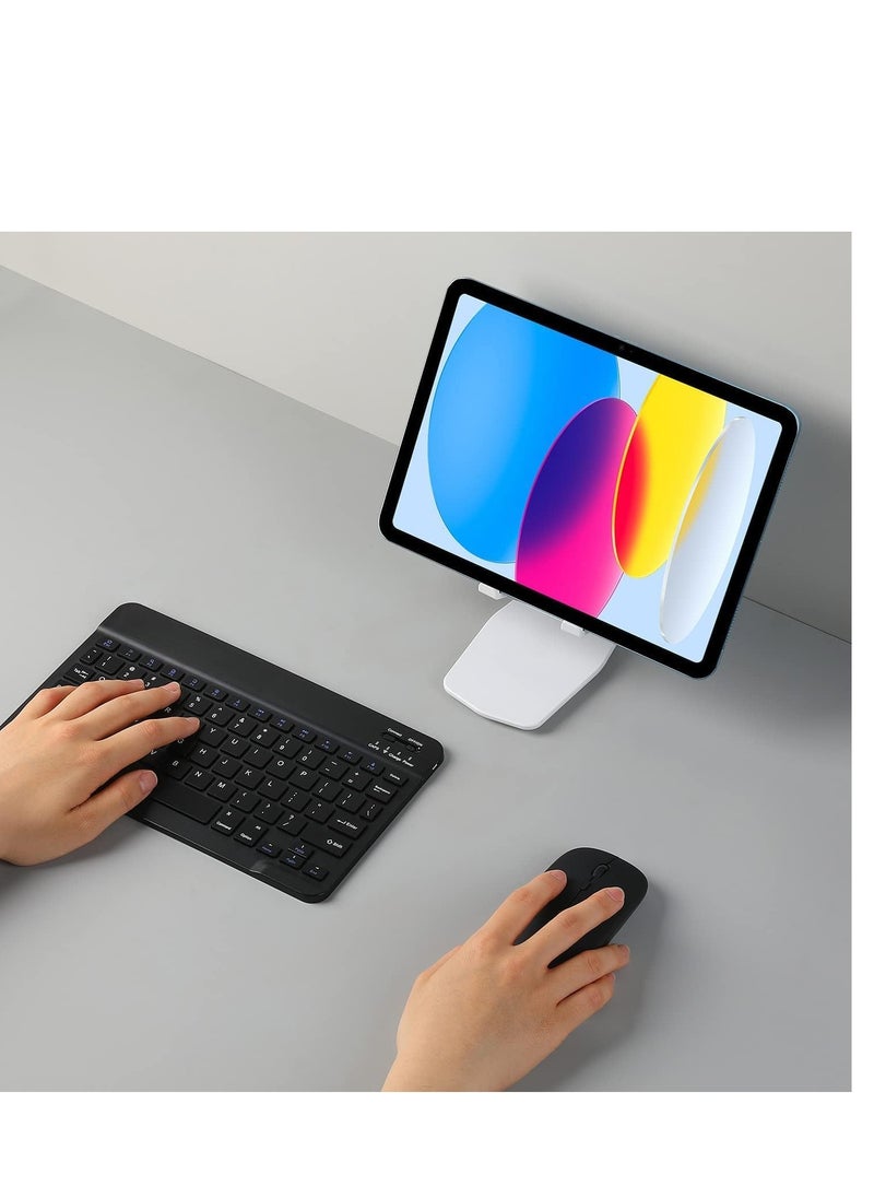 ELTRAZONE - Rechargeable Bluetooth Keyboard and Mouse Combo Ultra-Slim Portable Compact Wireless Mouse Keyboard Set for Android Windows Tablet Cell Phone iPhone iPad Pro Air Mini, iPad OS/iOS 13 - Image 1