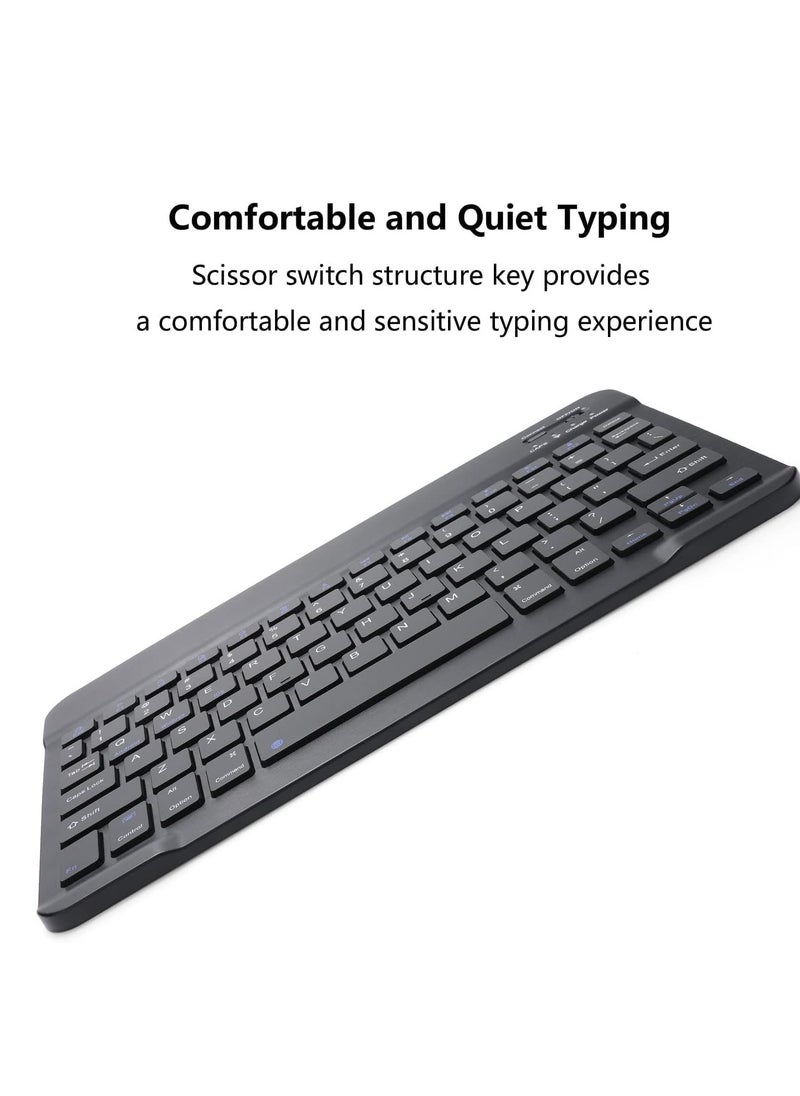 ELTRAZONE - Rechargeable Bluetooth Keyboard and Mouse Combo Ultra-Slim Portable Compact Wireless Mouse Keyboard Set for Android Windows Tablet Cell Phone iPhone iPad Pro Air Mini, iPad OS/iOS 13 - Image 1