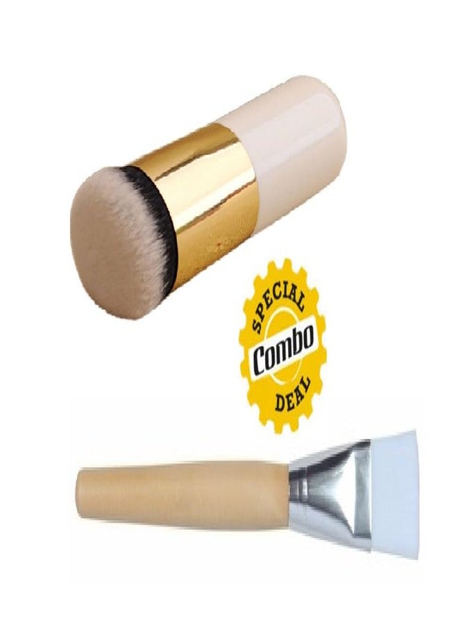 ZemGlam Oval Foundation Brush Black and Bleach Brush Combo Pack of 2 - Image 5