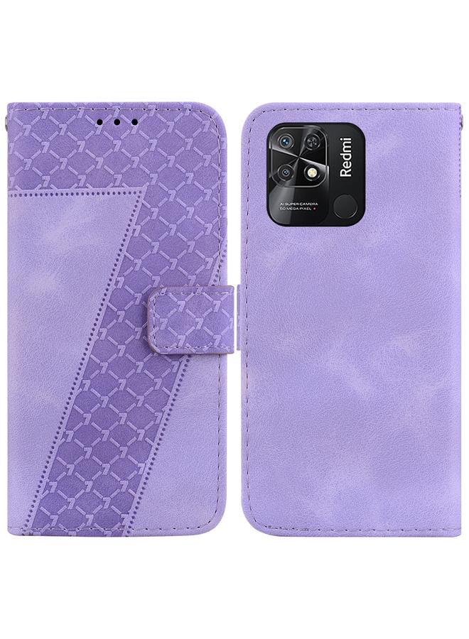 Case For Xiaomi Redmi 10C 7-shaped Embossed Leather Phone Case