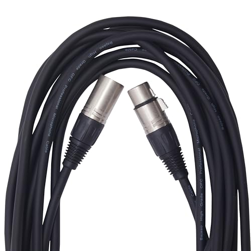 Bajaao Profesional quality, XLR Male to XLR Female Balanced Microphone Cable- Black 6M / 20ft - Image 4