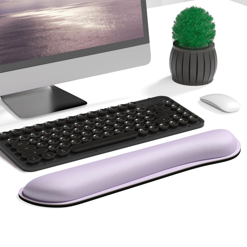 Dapesuom Enlarge Keyboard Wrist Rest, Cute Memory Foam Keyboard Wrist Cushion for Computer Desk Mats Support, Typing Pain Relief Ergonomic Mouse Pad Rests with Non-Slip Base for Gaming, Laptop, Purple - Image 2