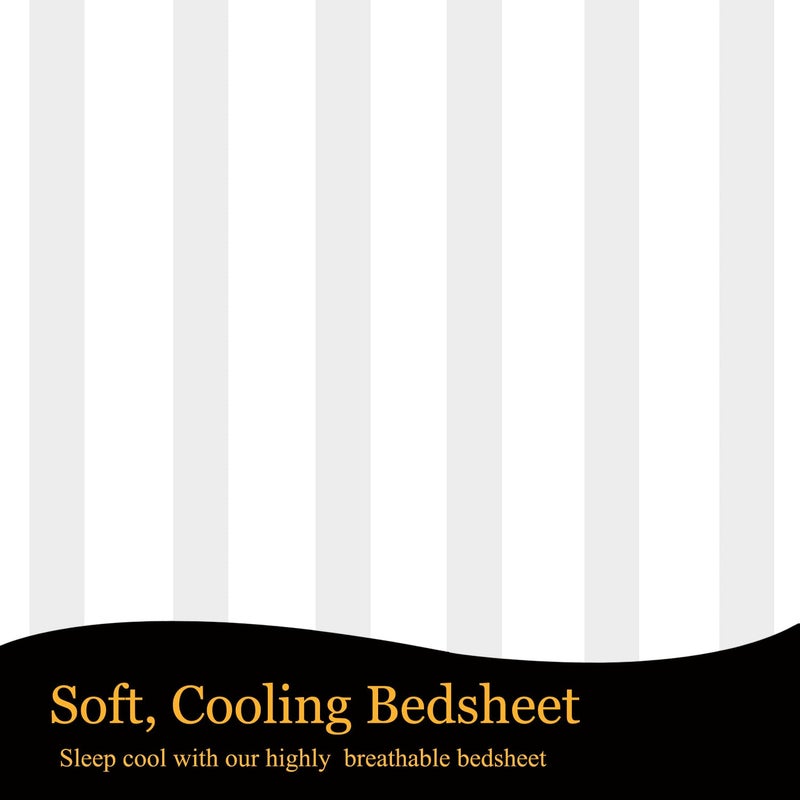 Fresh From Loom Microfiber Wrinkle Resistant Soft Skin Safe Breathable King Size Flat Bedsheets All Season Soft Fabric Double Bedsheet Set with 2 Pillow Covers 108x108 Inches White - Image 5