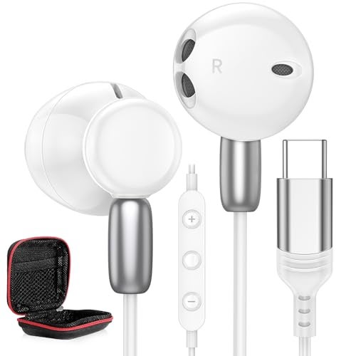 iMangoo USB C Headphones Wired Earbuds for Apple/Android Type C Earphones for iPhone 17 17e Air 16 Pro Max 16e 15 for iPad Corded Ear Buds for Samsung S26 S25 S24 Note 20 Ultra for Google/Pixel 10 10a White - Image 1