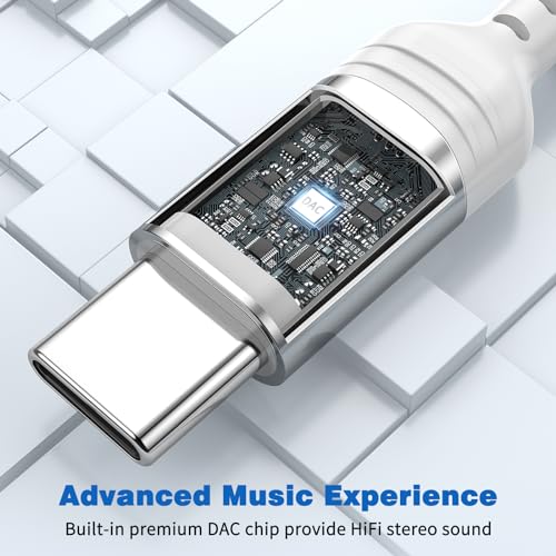 iMangoo USB C Headphones Wired Earbuds for Apple/Android Type C Earphones for iPhone 17 17e Air 16 Pro Max 16e 15 for iPad Corded Ear Buds for Samsung S26 S25 S24 Note 20 Ultra for Google/Pixel 10 10a White - Image 5