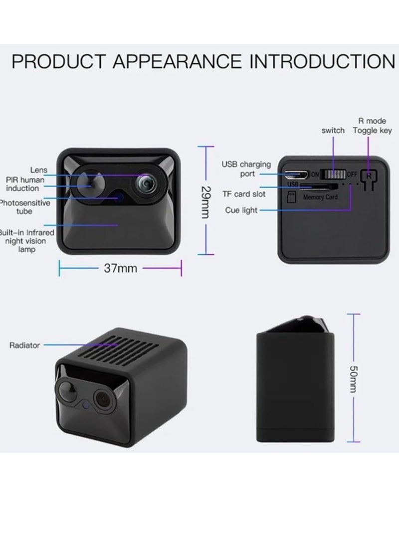 Generic PIR Human Body Camera, Lightweight And Compact Low Power Video Camera, Easy To Carry Wide Angle Wifi Network Camera, Durable Portable HD Sports DV Camera, (1pc, Black)  - Image 4