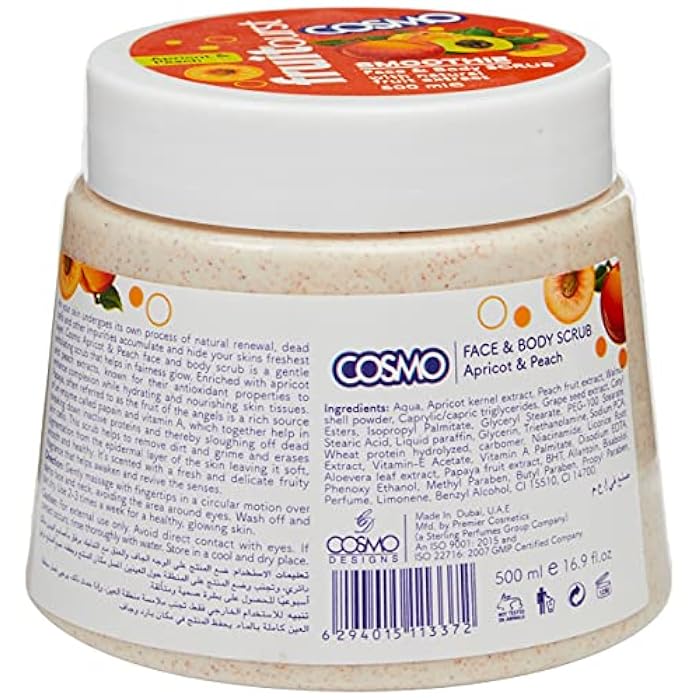 Cosmo Peach Face and Body Scrub 500g - Image 2
