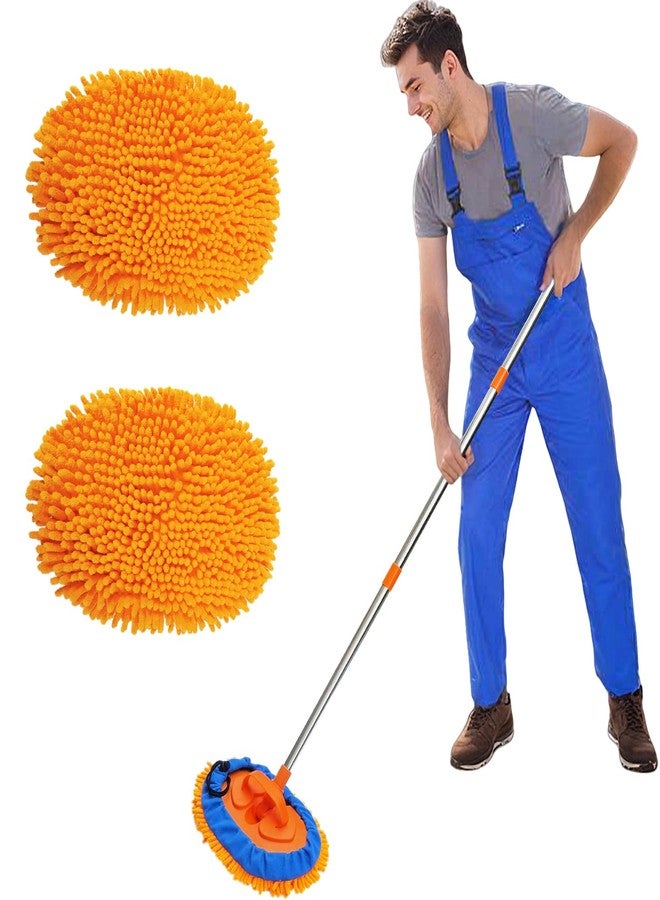 BAIDOON 52" Multipurpose Microfiber Duster with 2 Washable Chenille Microfiber Cloth Head, Baseboard Cleaner, Wall Duster, Car Duster, Cleaning Supplies for Walls, Ceilings, Floors, Car, Furniture - Image 1